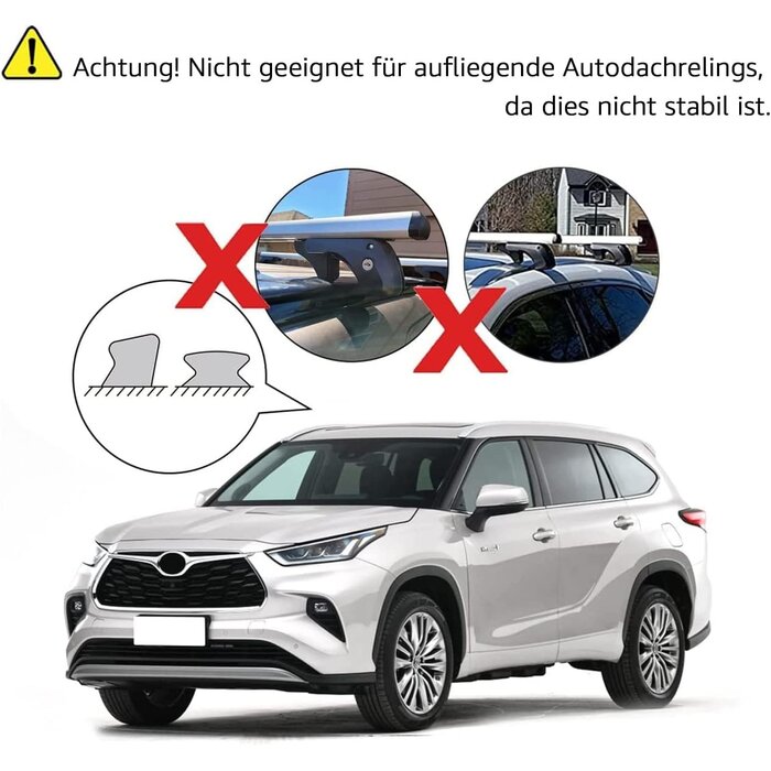 Dachträger 142 cm für offene Dachreling - 33% Rabatt - Aluminium
