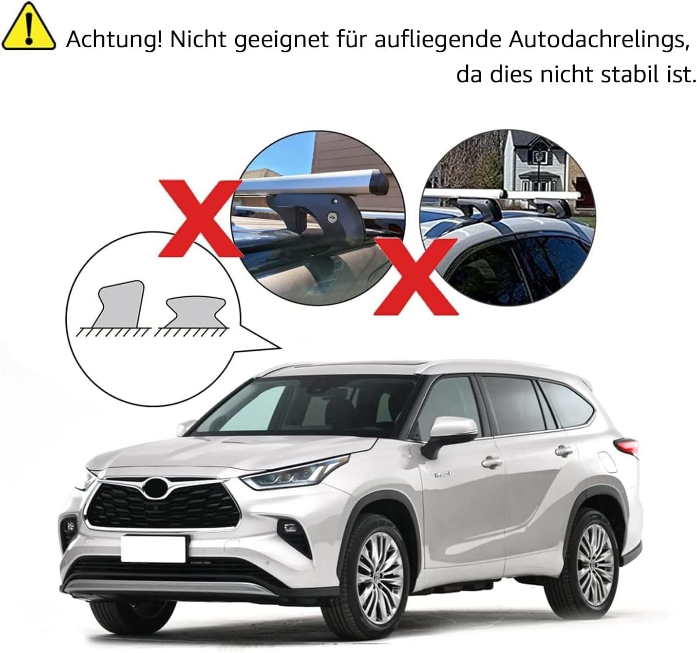 Dachträger 142 cm für offene Dachreling - 33% Rabatt - Aluminium