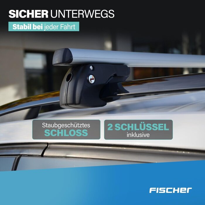 Dachträger für offene Dachreling 120 cm - 34% Rabatt - Silber