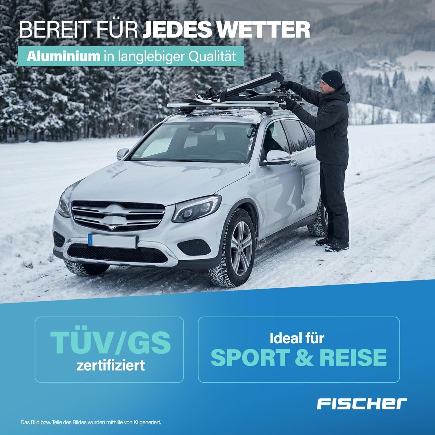 Dachträger für offene Dachreling 120 cm - 34% Rabatt - Silber