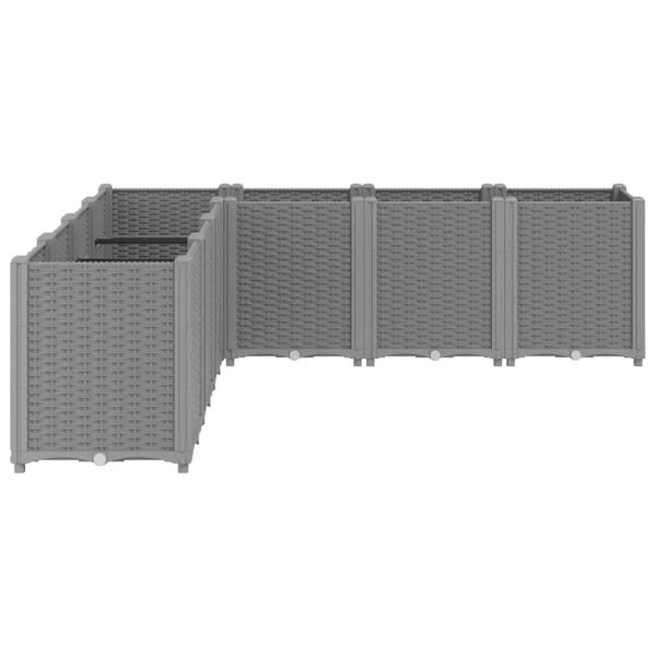 Modulares Pflanzkübel Set 160x160x53 cm Hellgrau - 35% Rabatt