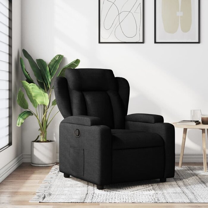Verstellbarer Fernsehsessel aus Stoff in Schwarz - 34% Rabatt