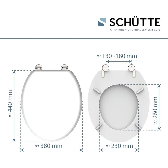 WC-Sitz aus robustem MDF, weiß, oval, 47,8 x 39,2 cm - 32% Rabatt