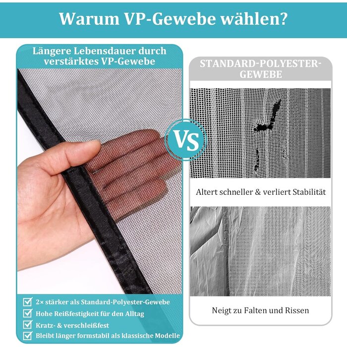 Magnet-Fliegengitter 90x200 cm - Robust & Wetterfest - 30% Rabatt