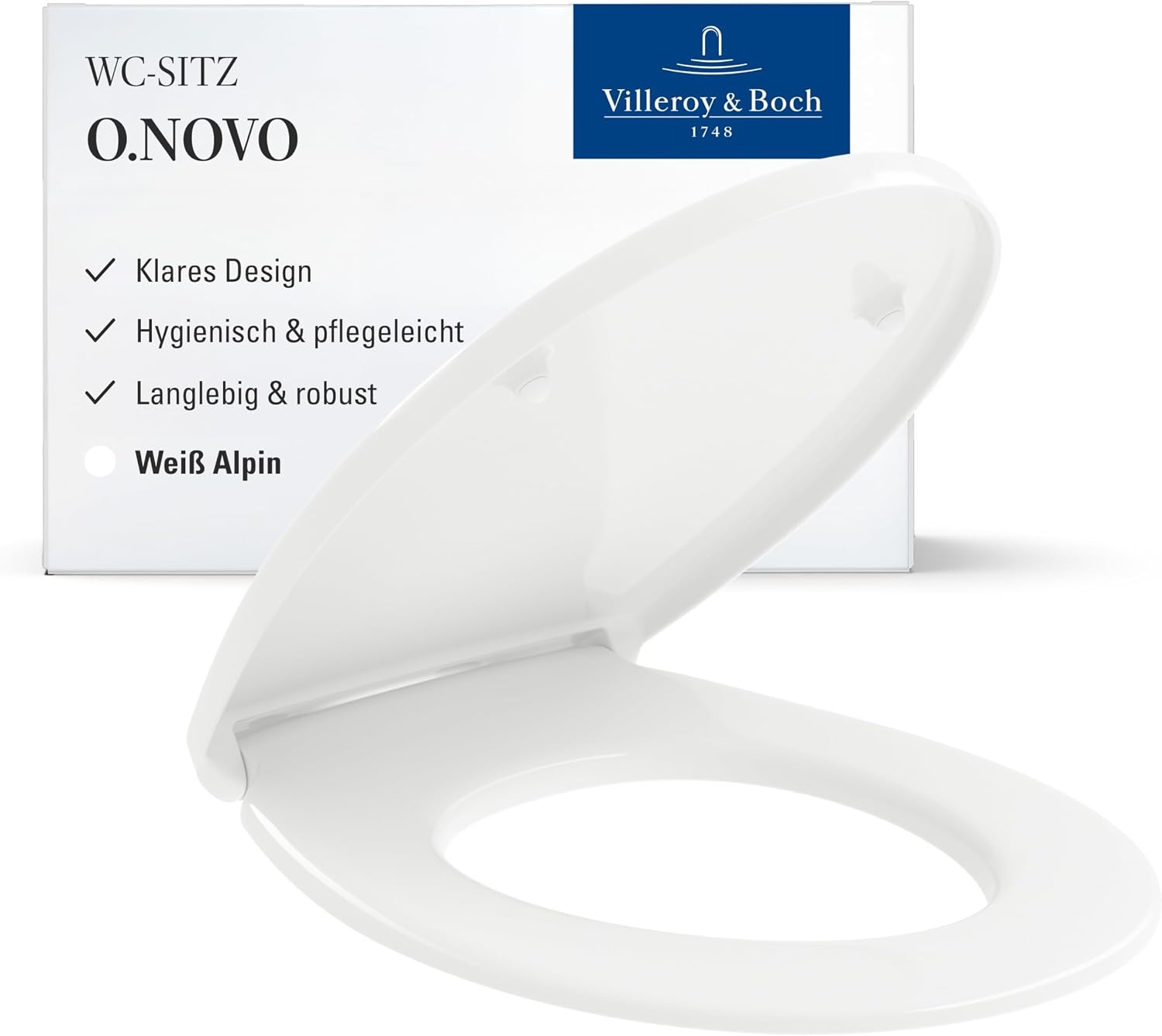 WC-Sitz O.novo D-Form Duroplast Weiß Alpin M - 33% Rabatt