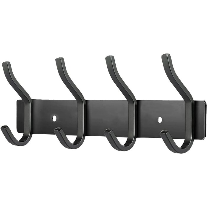 Wandgarderobe Edelstahl 59x8,8cm, 8 Doppelhaken, 2er Set - 32% Rabatt