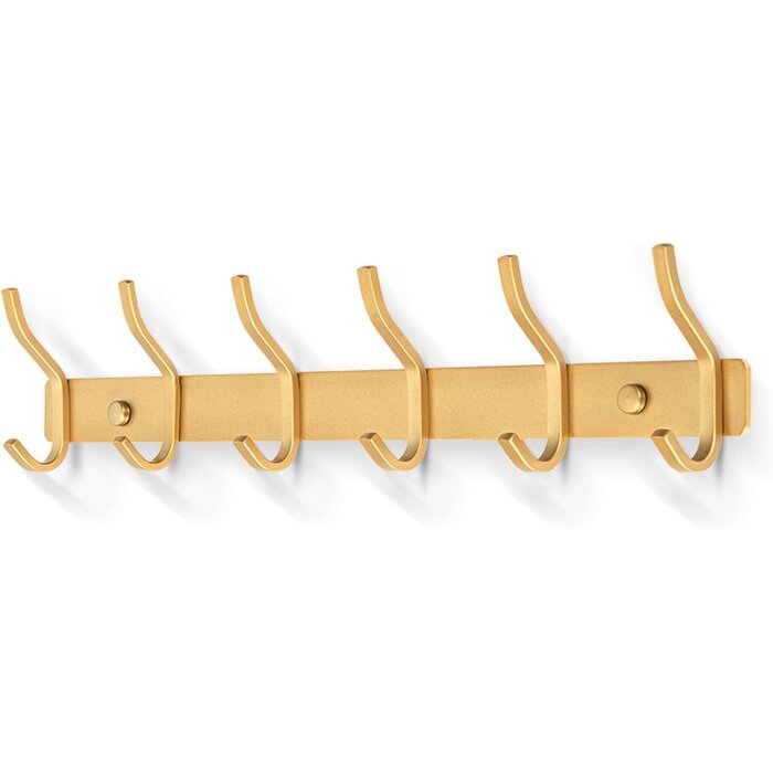 Wandgarderobe Edelstahl 59x8,8cm, 8 Doppelhaken, 2er Set - 32% Rabatt