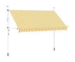 Vidaxl Manuelle Klemmmarkise 350 cm, orange-weiß - 41% Rabatt