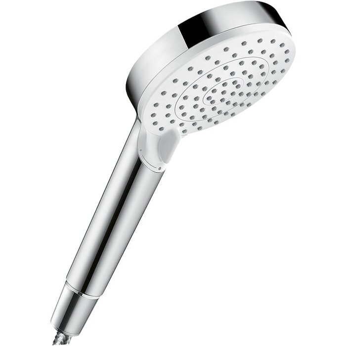 Wassersparende Handbrause 100 mm, 2 Strahlarten, Weiß/Chrom - 29% Rabatt