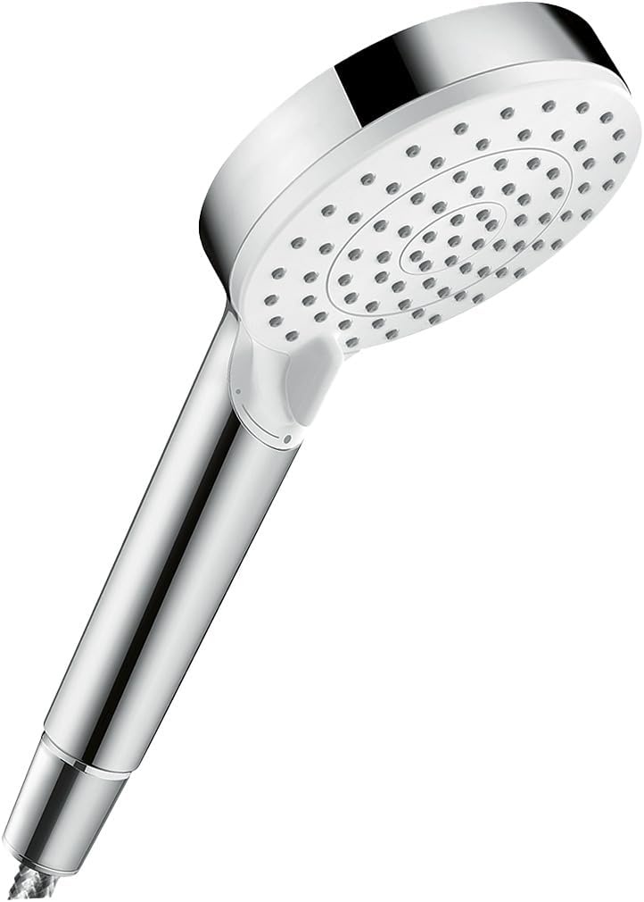 Wassersparende Handbrause 100 mm, 2 Strahlarten, Weiß/Chrom - 29% Rabatt
