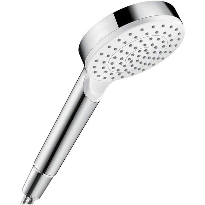 Wassersparende Handbrause 100 mm, 2 Strahlarten, Weiß/Chrom - 29% Rabatt