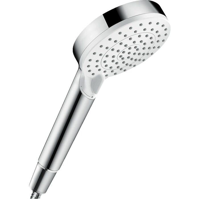 Wassersparende Handbrause 100 mm, 2 Strahlarten, Weiß/Chrom - 29% Rabatt