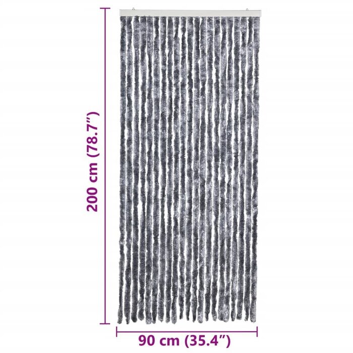 Fliegengitter Chenille-Türvorhang 90x200 cm, silber - 33% Rabatt