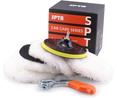 5-tlg. Lammfell-Polierpad-Set 180mm Weiß S - 31% Rabatt
