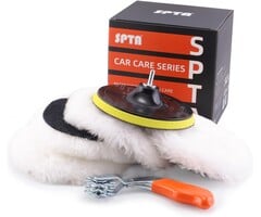 Lammfell-Polierpad-Set 180mm, 5-teilig, weiß - 36% Rabatt