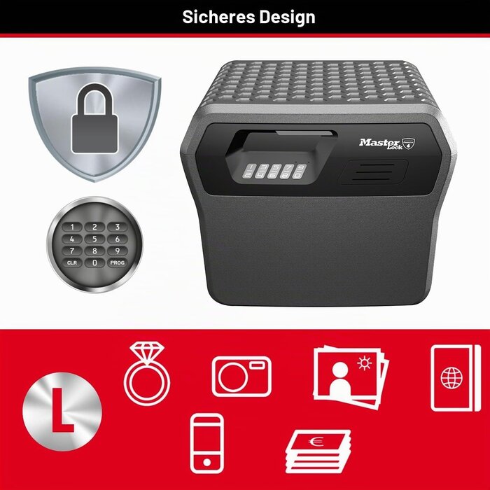 Feuerfester Dokumententresor 18,5L - Elektronisches Zahlenschloss - 30% Rabatt