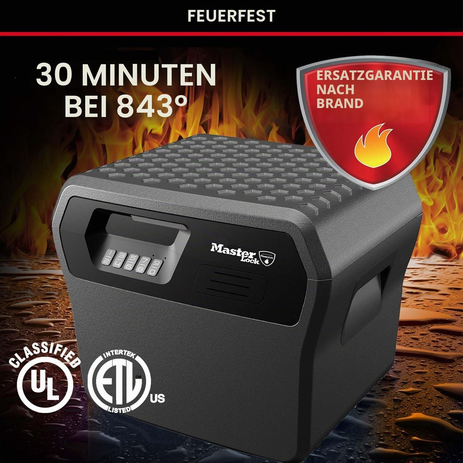 Feuerfester Dokumententresor 18,5L - Elektronisches Zahlenschloss - 30% Rabatt