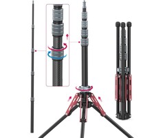 Carbon Lichtstativ 194 cm - 46% Rabatt - Inkl. Handyhalterung & Tasche