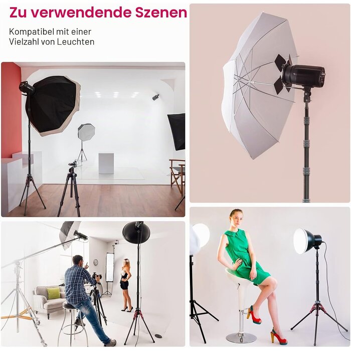 Carbon Lichtstativ, 47-194 cm, mit Handyhalterung - 34% Rabatt