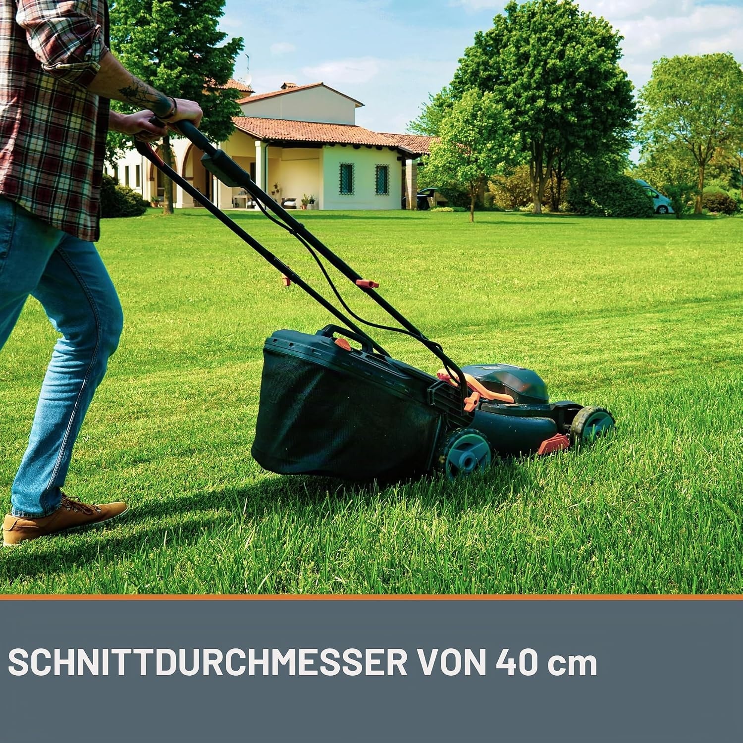 Rasenmähermesser für WORX WG743E, 40 cm, Schwarz, Größe S, 31% Rabatt