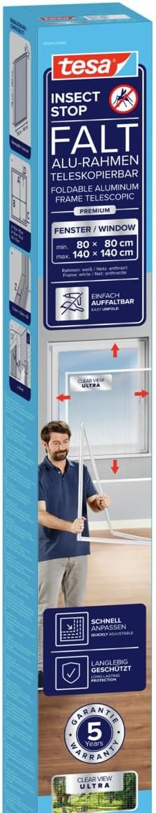 Fliegengitter für Fenster 80-140 cm Weiß - 34% Rabatt