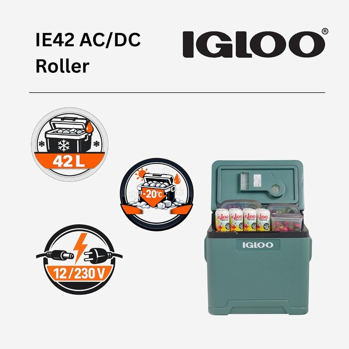 Igloo Elektrische Kühlbox 42L - 12V/230V mit Rollen - 34% Rabatt