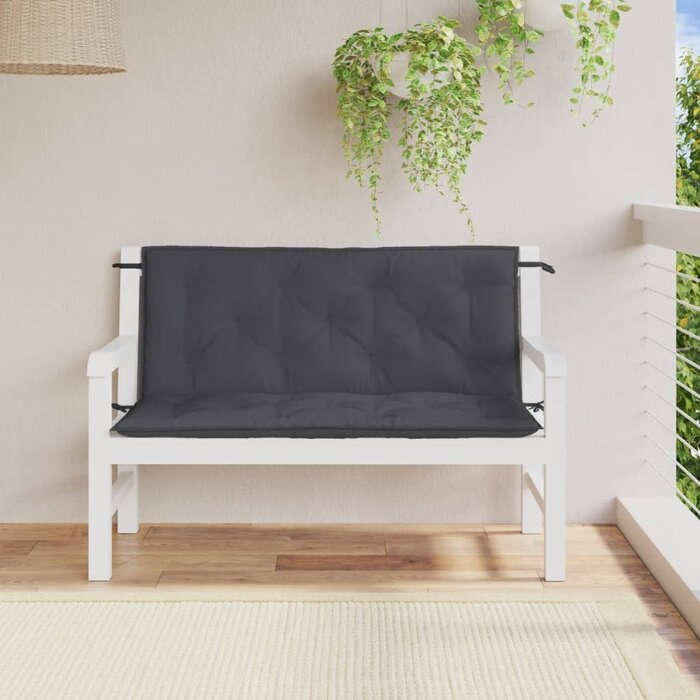 Vidaxl Gartenbankkissen 2er Set 120x50x7 cm Anthrazit - 32% Rabatt