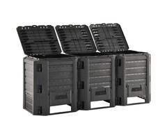 Vidaxl Großer Komposter 1200 L - Schwarz - 41% Rabatt