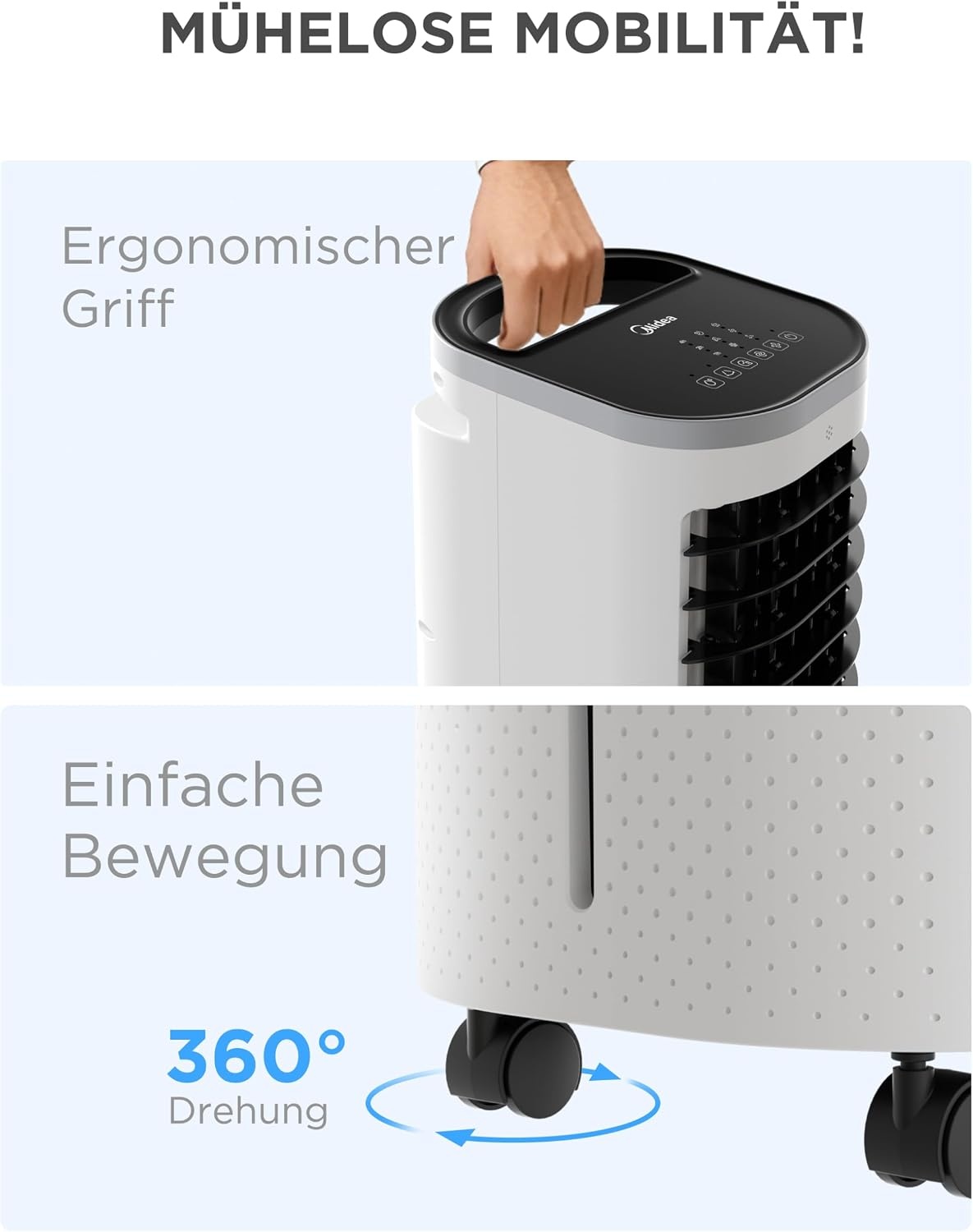 Mobiler 5-in-1 Luftkühler, 5L Wassertank, 70° Oszillation - 29% Rabatt