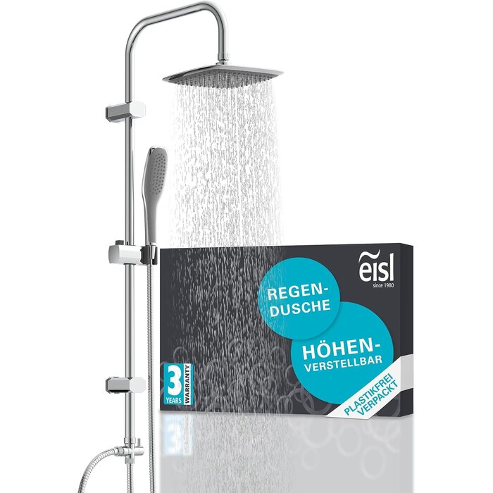 Duschsystem 2-in-1 Regendusche mit Handbrause - Chrom - 33% Rabatt