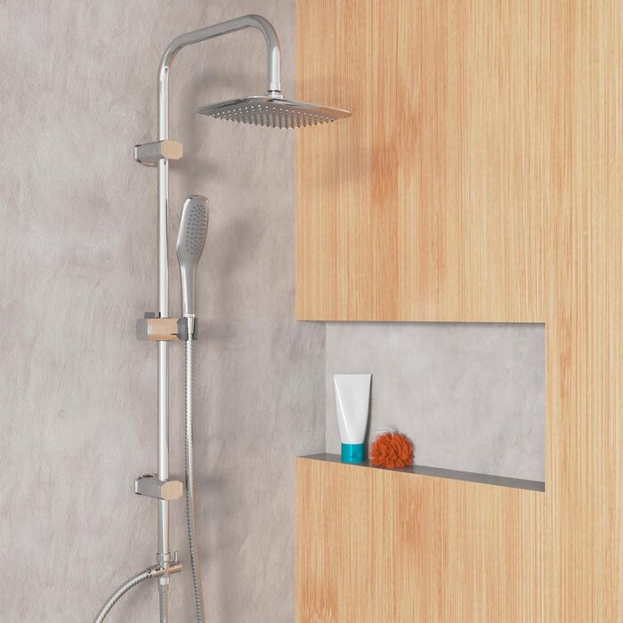 Duschsystem 2-in-1 Regendusche mit Handbrause - Chrom - 33% Rabatt