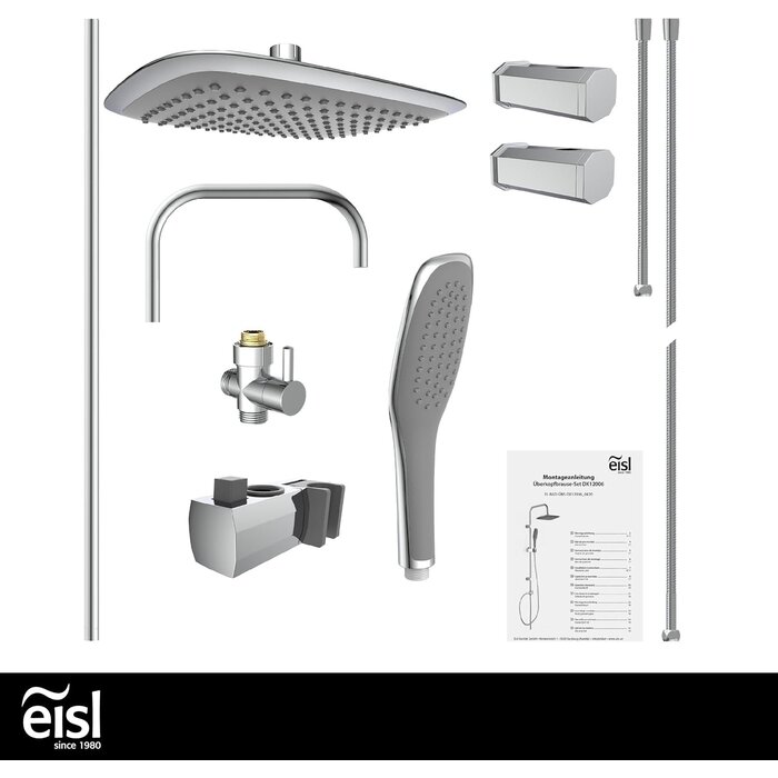 Duschsystem 2-in-1 Regendusche mit Handbrause - Chrom - 33% Rabatt