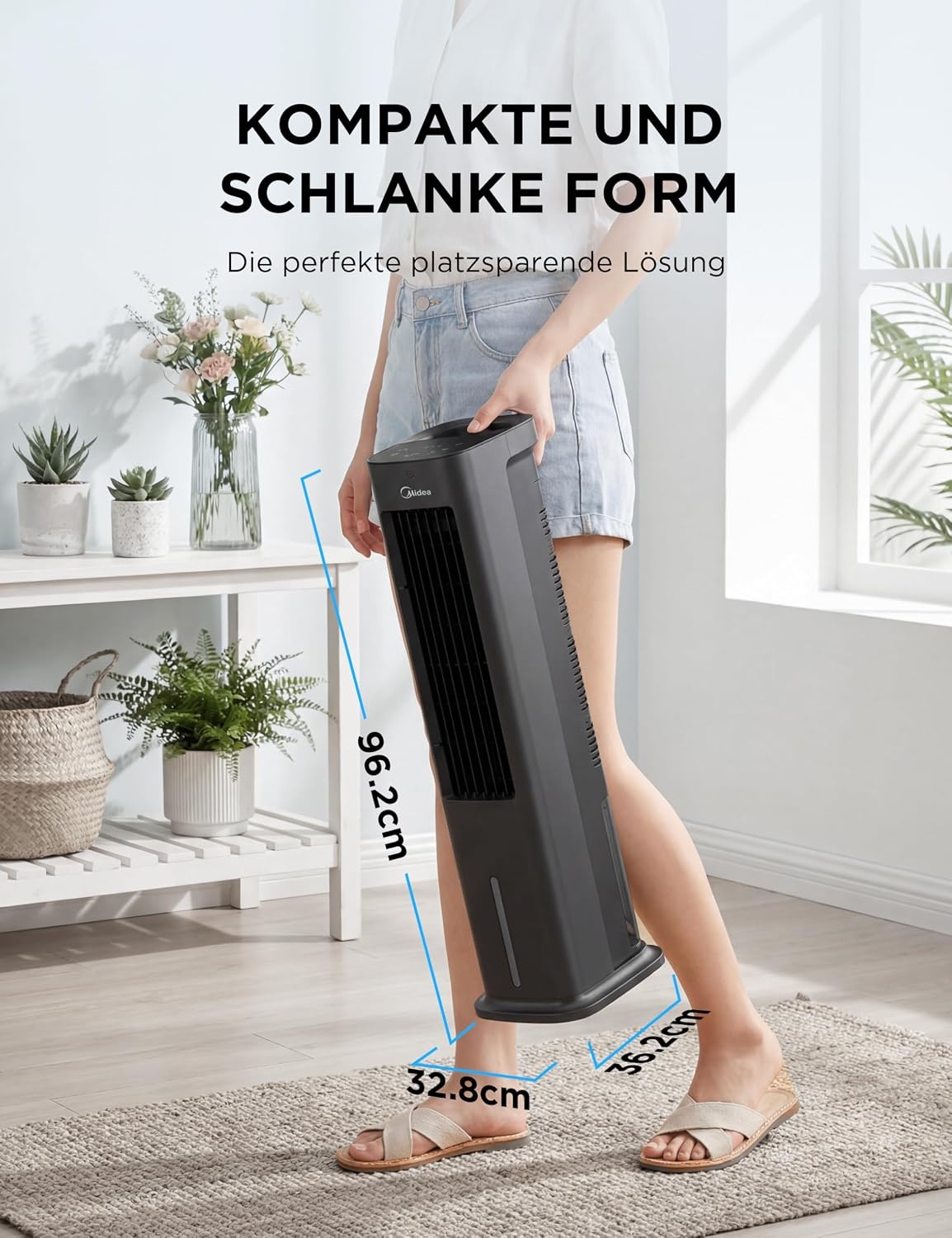 Mobiler 4-in-1 Luftkühler & Ventilator, 5L, Schwarz - 30% Rabatt