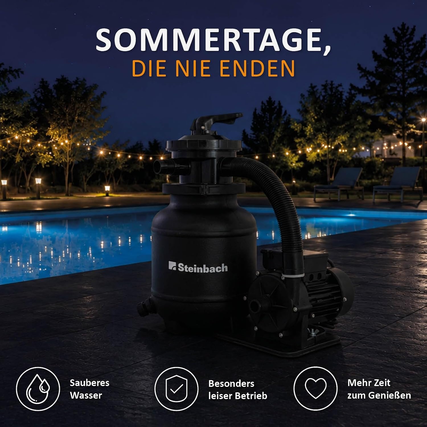 Sandfilteranlage für Pools bis 19.000L - 35% Rabatt