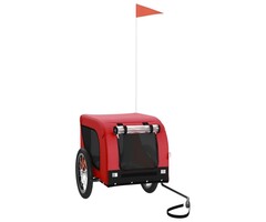 Vidaxl Hunde-Fahrradanhänger, Rot-Schwarz, 124x65x66cm - 40% Rabatt