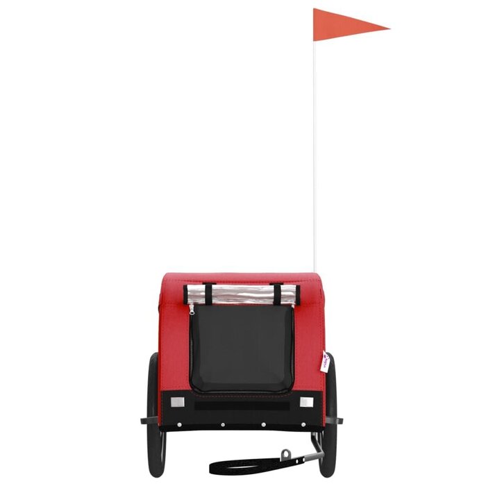 Vidaxl Hunde-Fahrradanhänger Rot/Schwarz - 34% Rabatt - 124x65x66 cm