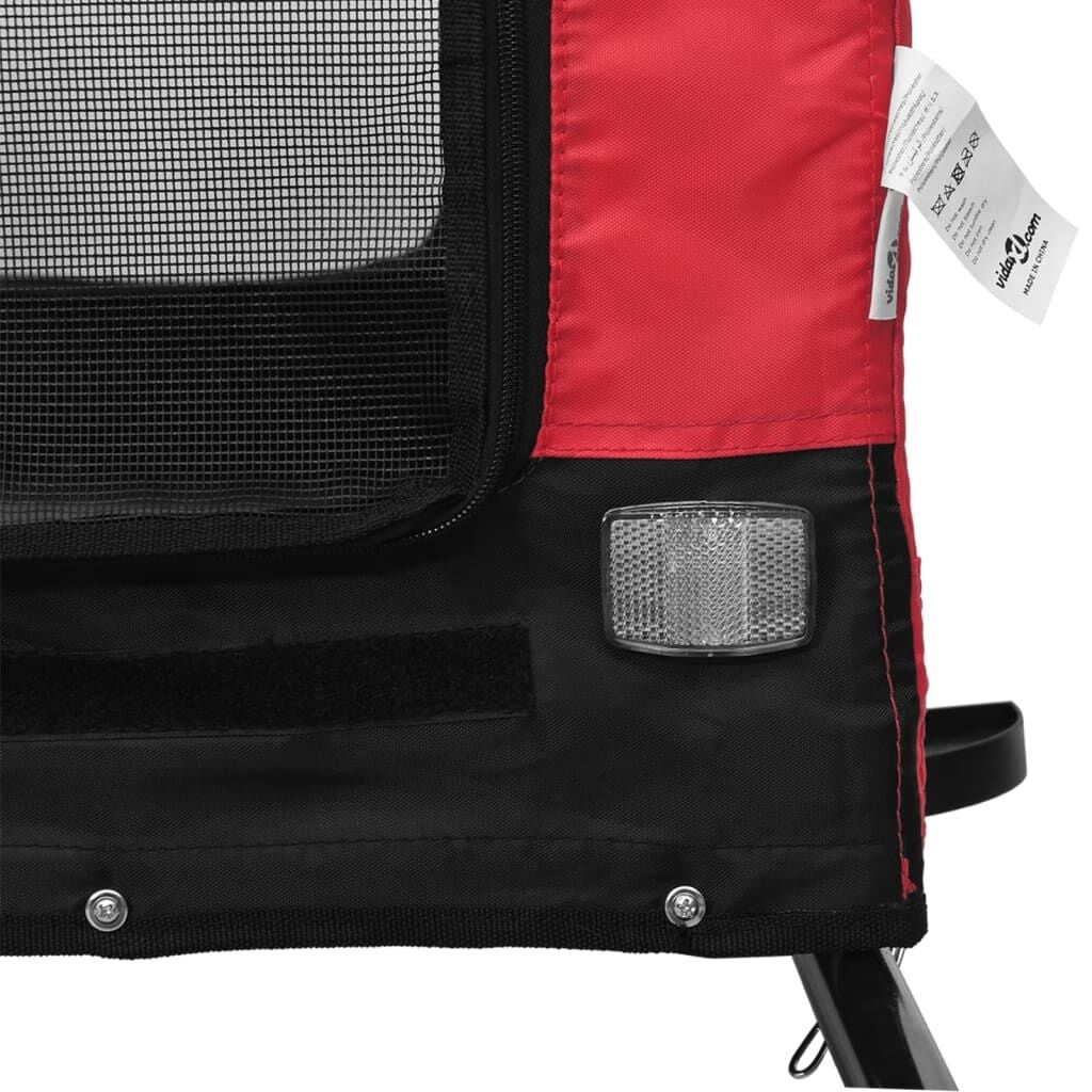 Vidaxl Hunde-Fahrradanhänger Rot/Schwarz - 34% Rabatt - 124x65x66 cm