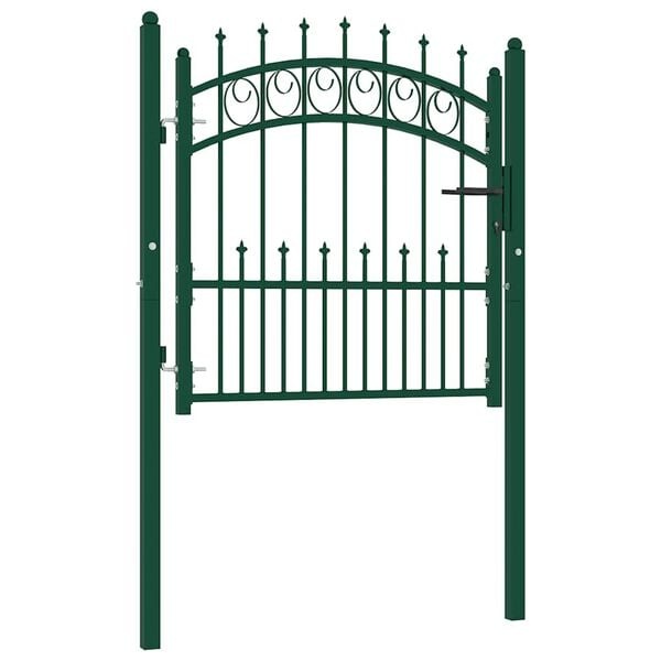 Vidaxl Gartentor EMMEN mit Spitzen, grün, 104x97 cm - 34% Rabatt