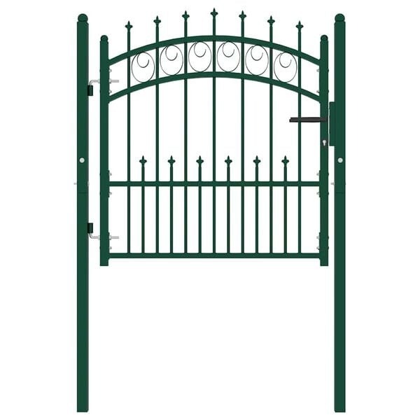 Vidaxl Gartentor EMMEN mit Spitzen, grün, 104x97 cm - 34% Rabatt