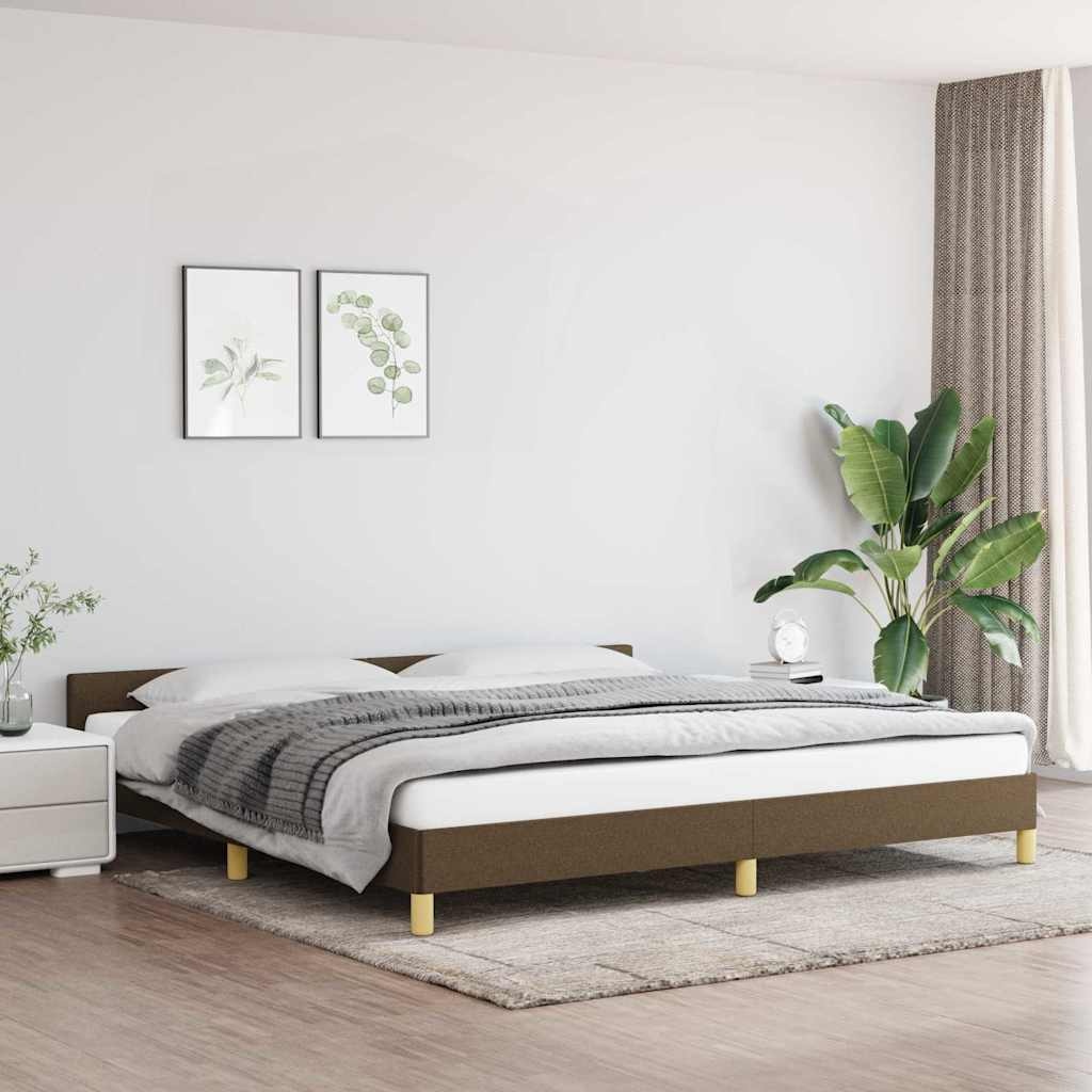 Vidaxl Stoff-Bettgestell 200x200 cm Dunkelbraun - 34% Rabatt