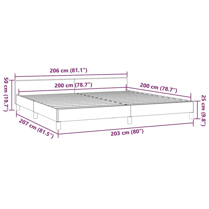 Vidaxl Stoff-Bettgestell 200x200 cm Dunkelbraun - 34% Rabatt