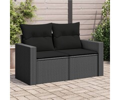Vidaxl Gartenbank 2-Sitzer mit Kissen schwarz - 41% Rabatt