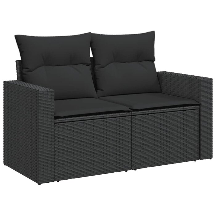 Vidaxl Gartenbank 2-Sitzer Poly-Rattan schwarz - 35% Rabatt