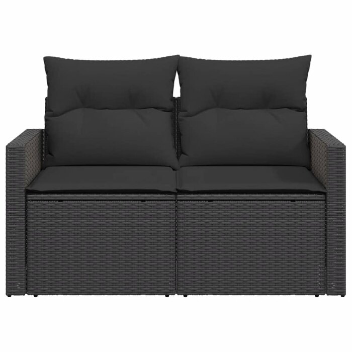 Vidaxl Gartenbank 2-Sitzer Poly-Rattan schwarz - 35% Rabatt