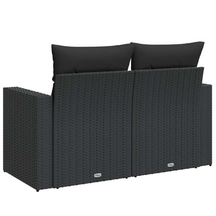 Vidaxl Gartenbank 2-Sitzer Poly-Rattan schwarz - 35% Rabatt