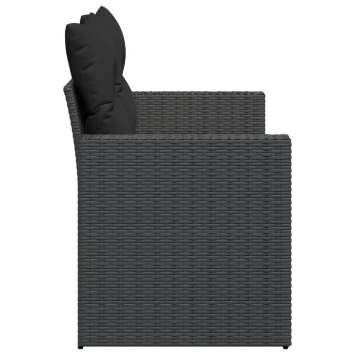 Vidaxl Gartenbank 2-Sitzer Poly-Rattan schwarz - 35% Rabatt