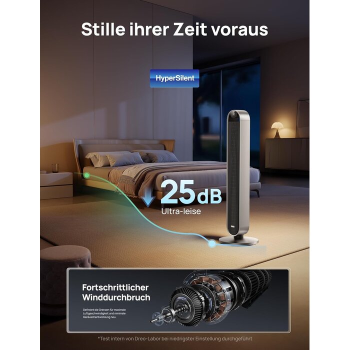 Smarter Turmventilator 106 cm, 12 Stufen, WLAN - 35% Rabatt