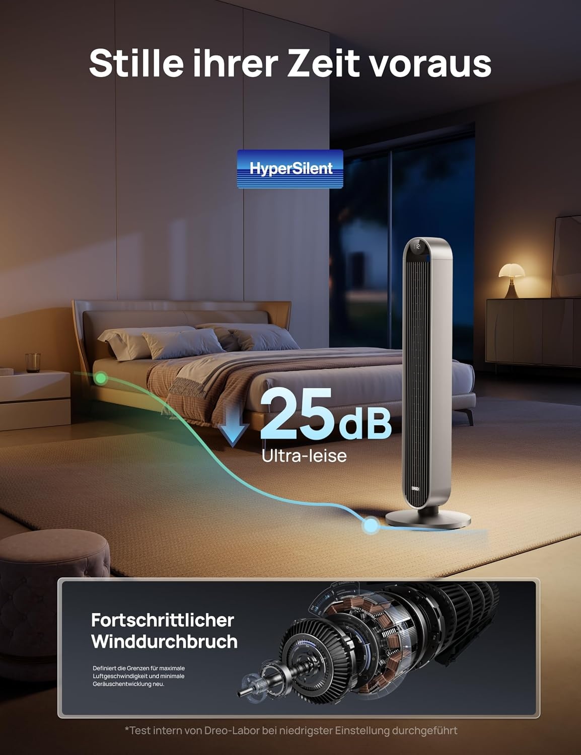 Smarter Turmventilator 106 cm, 12 Stufen, WLAN - 35% Rabatt
