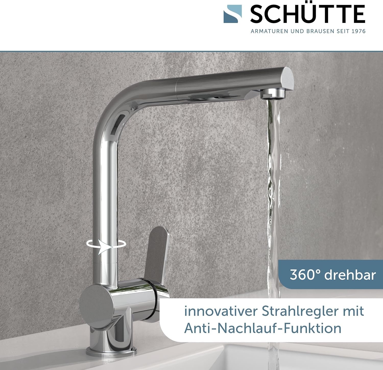 Niederdruck-Küchenarmatur London, ausziehbar, Chrom - 34% Rabatt