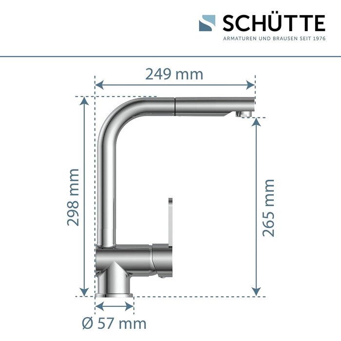 Niederdruck-Küchenarmatur London, ausziehbar, Chrom - 34% Rabatt